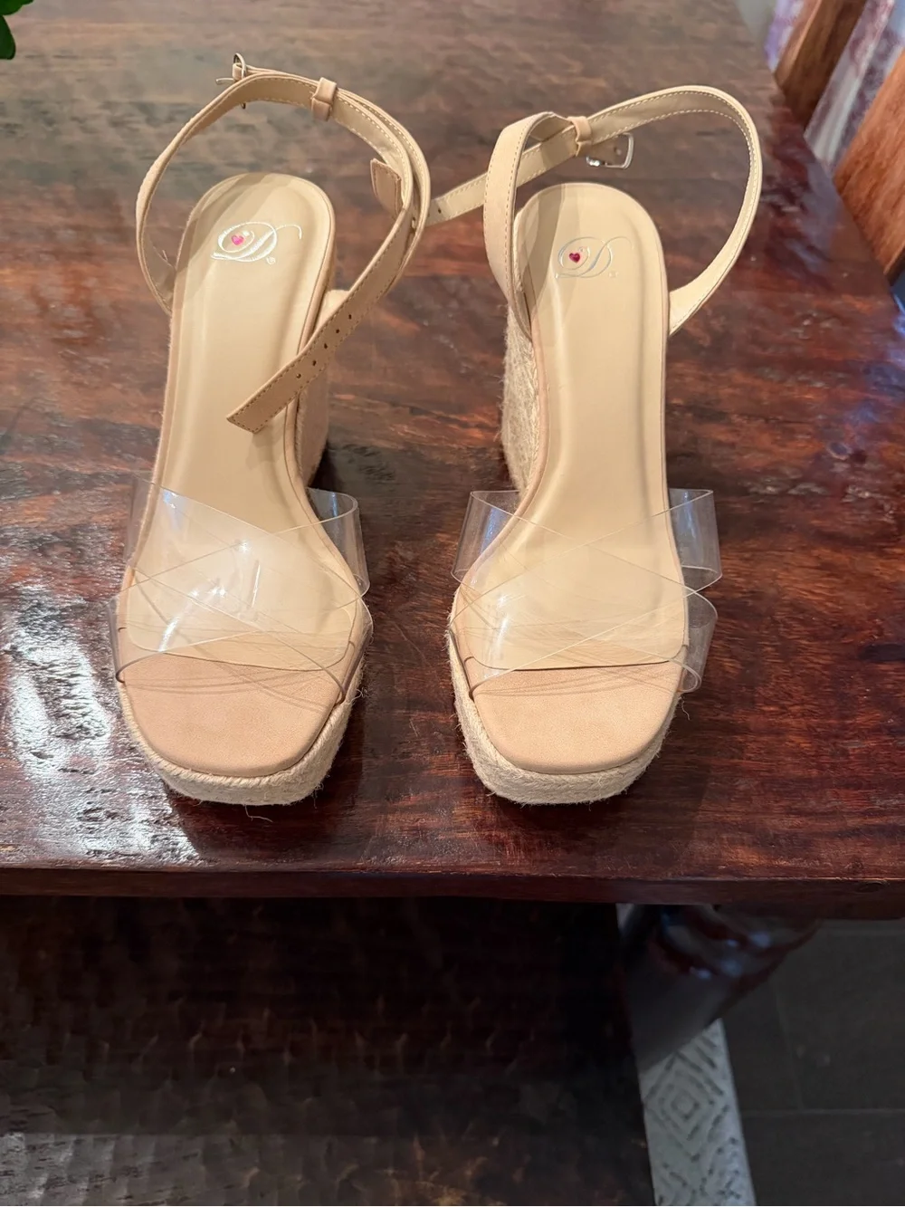 Clear strap go with everything wedge sandals